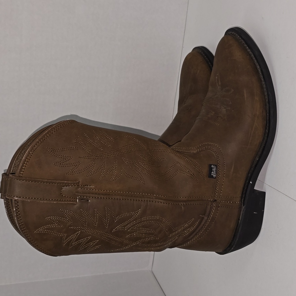 Justin Men's Brown Cowboy Boots Size 9.5D Style JB1100 - Picture 4 of 15